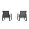 Merrick Lane Brevyn Set of 2 Flex Comfort Outdoor Rocking Chairs with Steel Frames